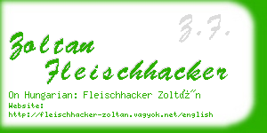 zoltan fleischhacker business card